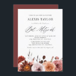 Boho Watercolor Fall Blume Bat Mitzvah Einladung<br><div class="desc">Laden Sie Familie und Freunde zu Ihrer Veranstaltung mit dieser anpassbaren Fledermaus mitzvah Einladung. Es verfügt über eine üppige Aquarellgarage und eine skurrile Schrift. Personalisieren Sie diese Wasserfarbenfledermaus mitzvah Einladung,  indem Sie Ihre Details hinzufügen. Diese florale Fledermaus Mitzvah Einladung ist perfekt für Herbstschläger Mitzvahs.</div>