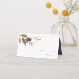 Boho Watercolor Fall Foliage Wedding Platzkarte