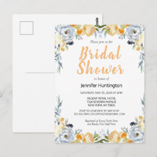 Boho Watercolor Floral Brautparty Postkarte