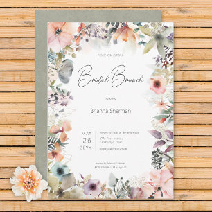 Boho Watercolor Floral Bridal Brunch Einladung