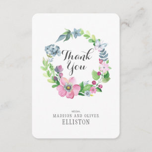 Boho Watercolor Floral & Butterfly Vielen Dank Dankeskarte