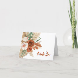 Boho Watercolor Floral Danke Karte