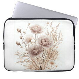 Boho Watercolor Floral Electronics Bag - Elegant & Laptopschutzhülle