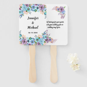 Boho Watercolor Floral Lilac & Aquamarin Personali Fächer