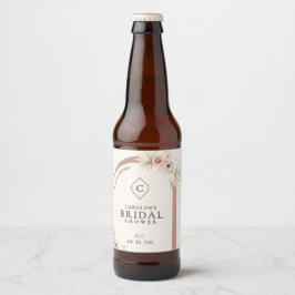 Boho Watercolor Floral Modern Arch Brautparty Bierflaschenetikett