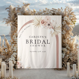 Boho Watercolor Floral Modern Arch Brautparty Wandteppich