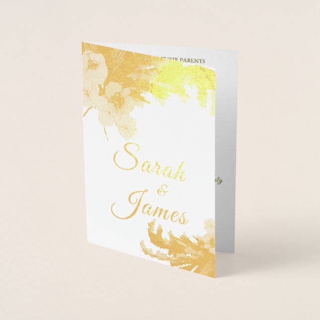 Boho Watercolor Floral Pampas Grass Foto Folienkarte (Vorderseite)