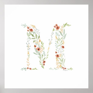 Boho Watercolor Floral Poster