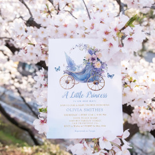 Boho Watercolor Floral Princess Girl Baby Dusche Einladung