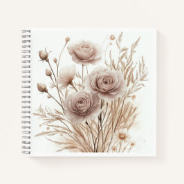 Boho Watercolor Floral Spiral Notebook - elegant Notizbuch