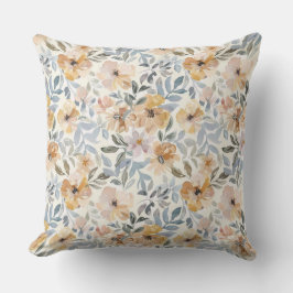 Boho Watercolor Floral Style Decor Kissen