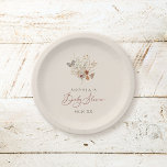 Boho Watercolor Floral Wildblume Babydusche Pappteller<br><div class="desc">Boho Aquarell Wildblume Baby Duschpapier Teller.</div>