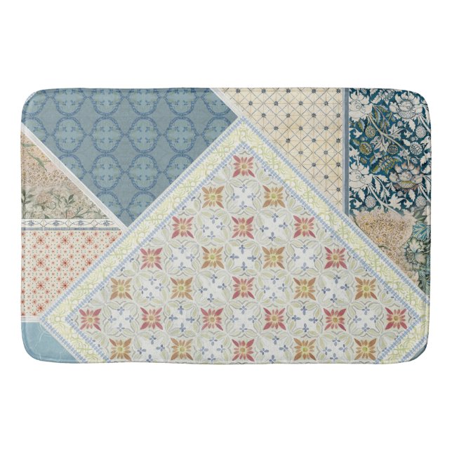 BOHO Watercolor Floral William Morris Badematte (Vorderseite)