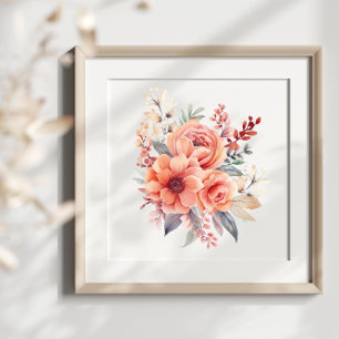 Boho Watercolor Florals Splash Art Spritzer Poster