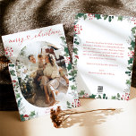 Boho Watercolor Foto Christmas Card Feiertagskarte<br><div class="desc">Diese moderne,  fröhliche Urlaubskarte besticht durch Ihr Lieblings-Foto mit eleganten Winterbotanicals und kalligraphischer Herzschrift. Um vorzeitige Änderungen vorzunehmen,  wählen Sie Personalisieren -> Bearbeiten mit dem Entwurfstool.</div>