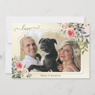 Boho Watercolor Foto Save the Date Card