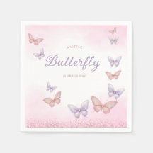 Boho Watercolor Glitzer Butterfly Girl Babydusche