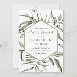 Boho Watercolor Greenerenerity Frame Fall Baby Spr Einladung