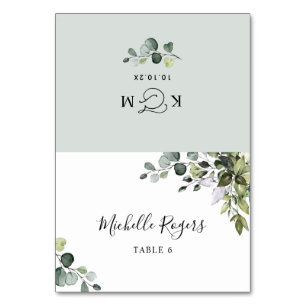 Boho Watercolor Greenery Wedding Platzkarten Tischnummer