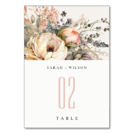 Boho Watercolor Herbst Herbstwochenende Blumenfest Tischnummer