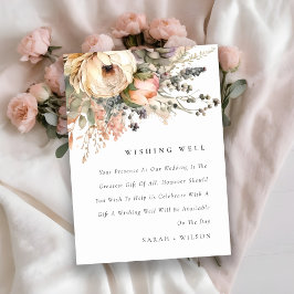 Boho Watercolor Herbstblütenhochzeit wünscht sich  Begleitkarte