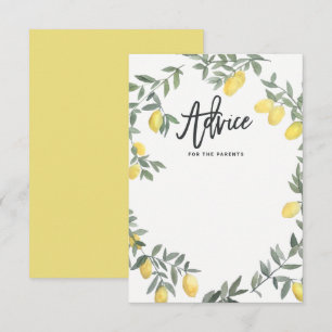 Boho Watercolor Lemon Wreath Advisor Card Hinweiskarte