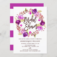 Boho Watercolor Lila Blumenkranz-Brautparty