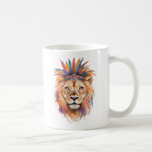 Boho Watercolor Lion Tasse Majestic & Artistic Ani