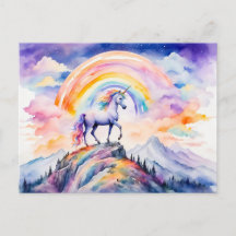 Boho Watercolor Magical Unicorn Unter dem Glühen R