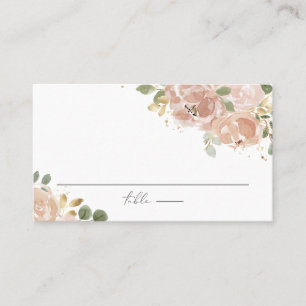 Boho Watercolor Mauve Peach Blume Hochzeit Platzkarte