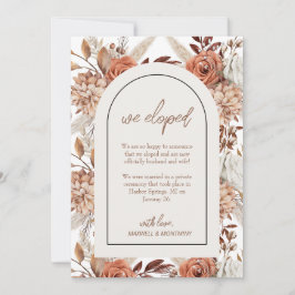 Boho Watercolor Pampas Wedding Announcement Card Einladung