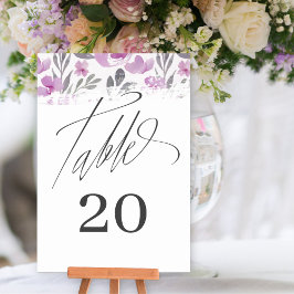 Boho Watercolor Peony Pink Tischnummer