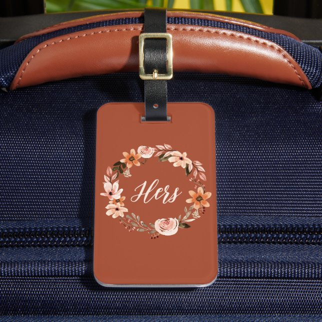 Boho Watercolor Personalisierte Floral Gepäckanhänger