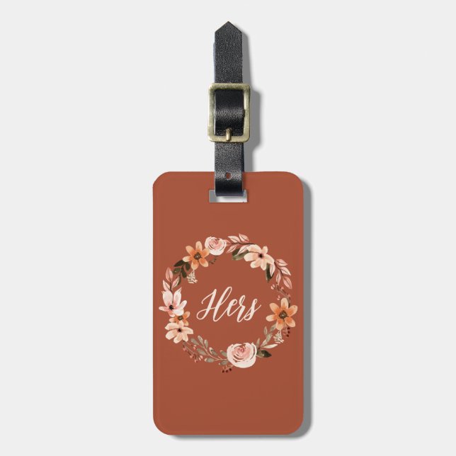 Boho Watercolor Personalisierte Geschenktafel Gepäckanhänger (Vorderseite vertikal)