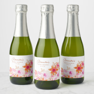 Boho Watercolor Pink Orange Blume Brautparty