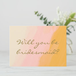 Boho Watercolor Pink Yellow Bridesmaid Vorschlag