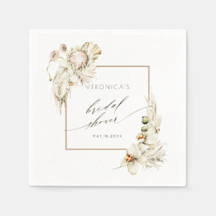 Boho Watercolor Protea Orchid Brautparty Serviette