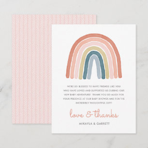 Boho Watercolor Rainbow Baby Dusche Dankeskarte