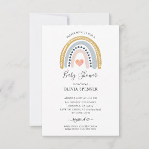 Boho Watercolor Rainbow Baby Dusche Einladung