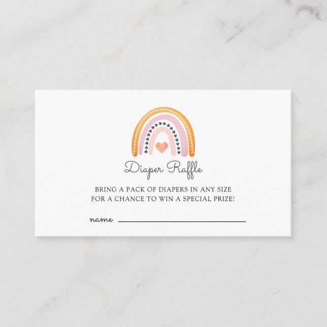 Boho Watercolor Rainbow Baby Dusche Windelwanne Begleitkarte (Vorderseite)