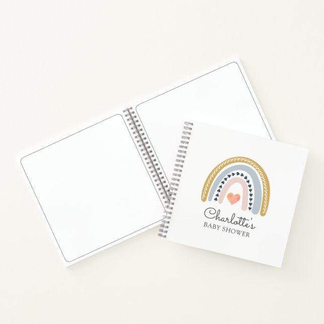 Boho Watercolor Rainbow Baby ShowGuest Notizbuch (Innenseite)