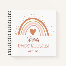 Boho Watercolor Rainbow Baby ShowGuest Notizbuch