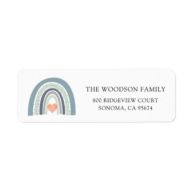 Boho Watercolor Rainbow Baby Showlabel (Vorne)