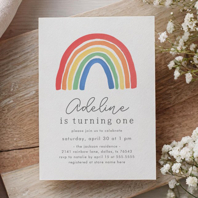 Boho Watercolor Rainbow Birthday Einladung (Von Creator hochgeladen)