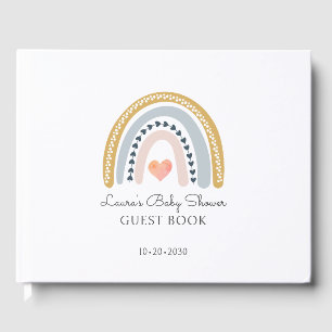 Boho Watercolor Rainbow Girl Baby Shower Gästebuch