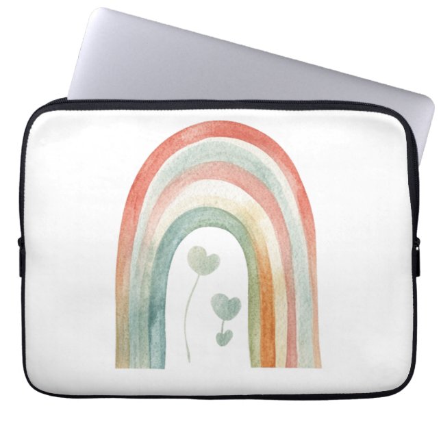 Boho Watercolor Rainbow Laptopschutzhülle (Vorderseite)