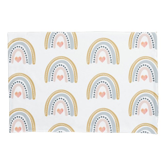 Boho Watercolor Rainbow Pattern Kissenbezug (Vorderseite)