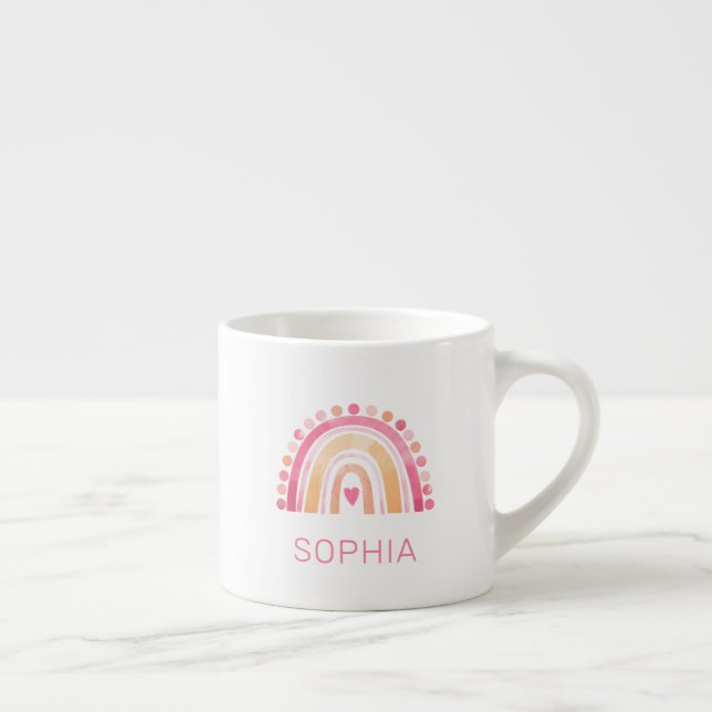Boho Watercolor Rainbow personalisiert Espressotasse (Rechts)