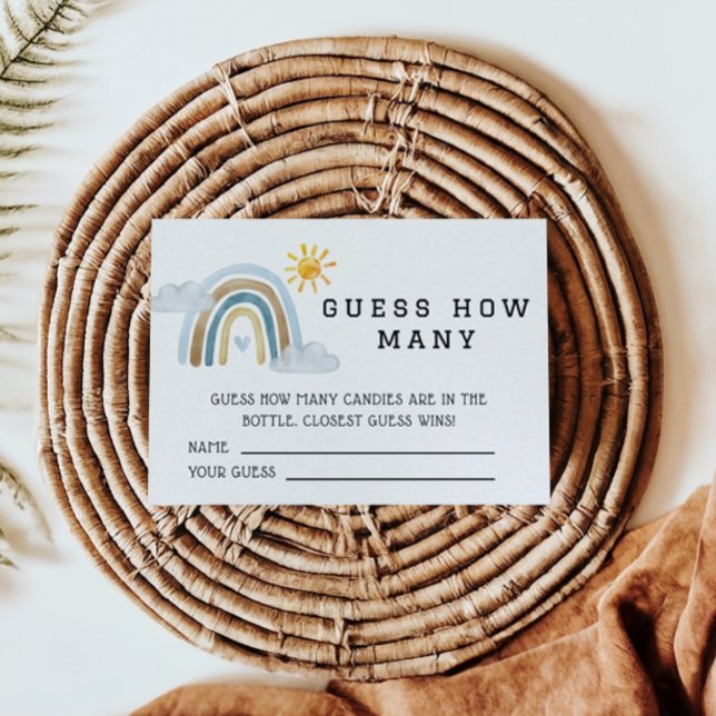 Boho Watercolor Rainbow rät wie viele Begleitkarte (Von Creator hochgeladen)