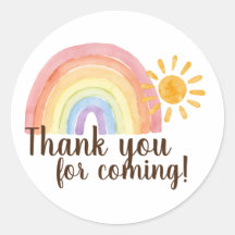 Boho Watercolor Rainbow Sun Vielen Dank